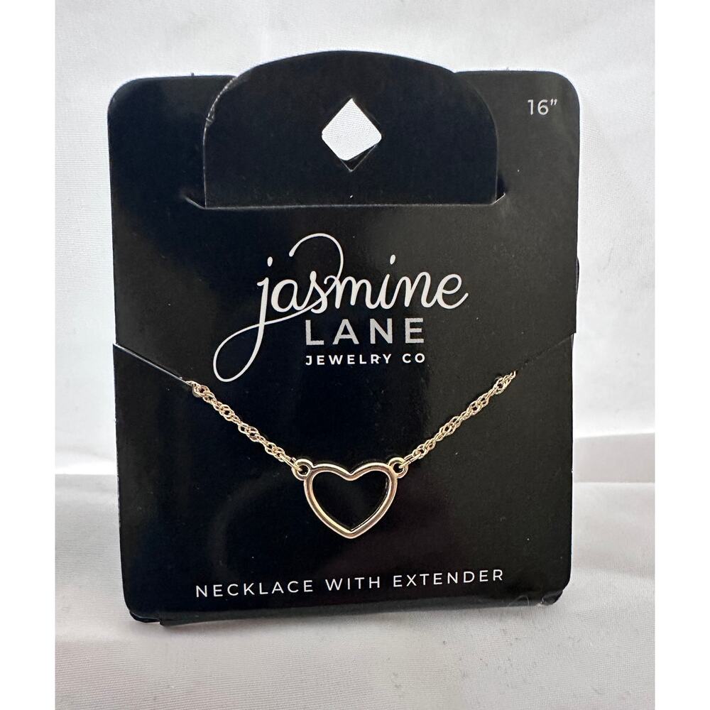 Jasmine Lane Gold Heart Pendant Necklace Adjustable 16–18‎ NEW